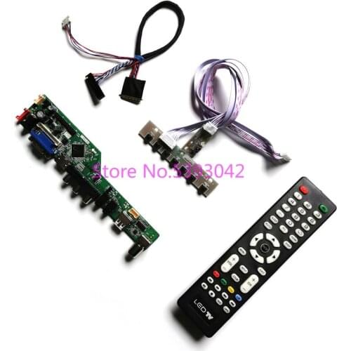 KIT for N140BGE-L11/L12/L13/L21/L22/L23/L31/L32/L33 1366*768 40-Pin VGA USB panel LVDS Remote Analog TV control drive board
