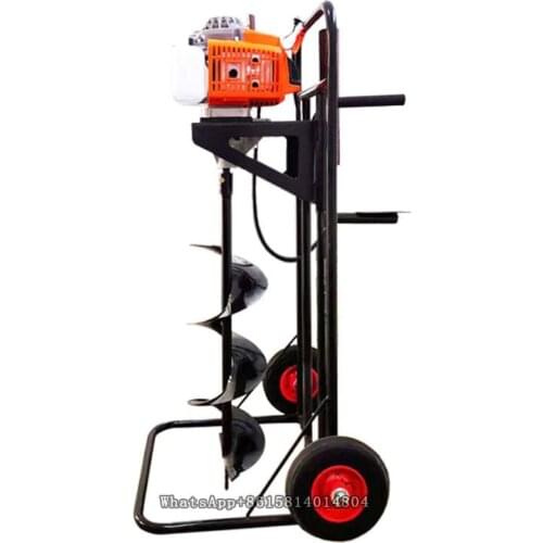 Hand-push tree planting digger,pile boring machine,pitting artifact,small orchard drill rig,drilling hole fertilizing machine