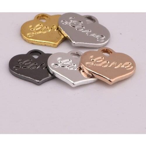 8 * 6.7mm peach heart print love pure copper tag minimalist style bracelet love pendant diy copper accessories