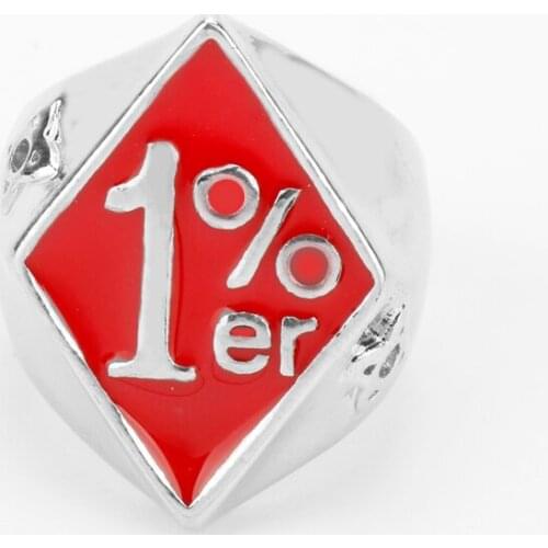 MQCHUN One Percent 1% ER Skull Biker Ring Stainless Steel Jewelry Gold Fashion Skull Motor Biker Men Ring -25