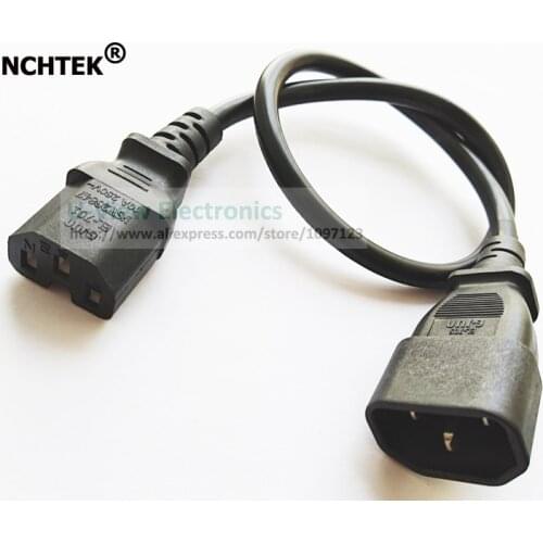 NCHTEK IEC 320 C14 Male to C15 Female Cord, C14 to C15 Power Extension Cable For PDU UPS About 0.5M/Free Shipping/5PCS