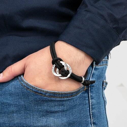 Personalized Stainless Steel Name Bracelet Classic Custom Engraved Message Stainless Steel ID Bracelets & Bangles Unisex Gifts