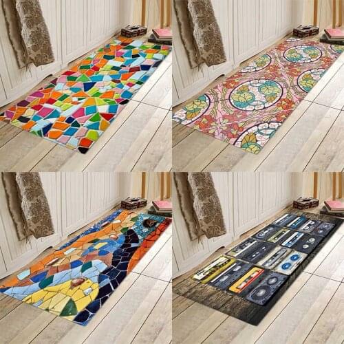 Tile, China, marble, print, flannel, bathroom mat