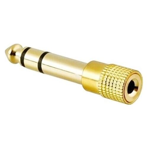 Q1JF Durable 6.5 to 3.5 Gold-plated Plug 6.35mm 3.5mm for Electric Piano Drum Earphone Audio- Plug Adapter Convertor 3Pcs