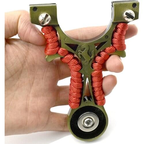 Hollow Metal Slingshot Magnetic Parts Laser Aiming Fast Pressure Mini Slingshot Catapult Outdoor Shooting Competition Toy