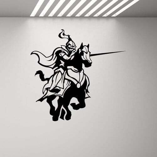 Knight On Horse Wall Decal Knight Warrior Rider Kids Room Decortion Vinyl Wall Sticker Children Room Teen Playroom Decor X448