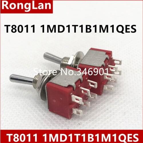 [SA]High -quality small toggle switch T8011 Dual 6 feet 2 files M6.35 Taiwan Deli Wei toggle switch Q11--100PCS/LOT