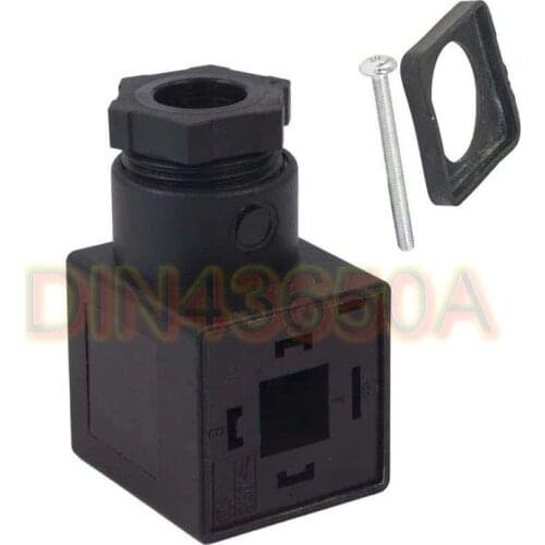 Free Shipping 20PCS/LOT DiIN43650A Line-Socket Plug for Valve Solenoid Coils Connector 3+1 GND 18mm Foot Distance