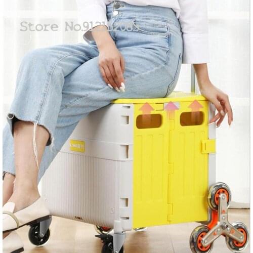 Folding Shopping Cart Shopping Artifact Trolley Trolley Trolley Cart Net Celebrity Portable Home Climbing Stairs Trolley