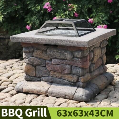 Barbecue Table Outdoor Courtyard Villa Roast Meat Garden Fire Pit Household Multifunction Heating Basin Stone Form BBQ Grills