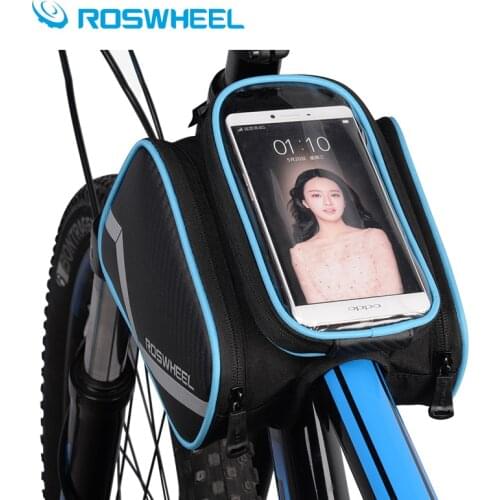 ROSWHEEL 6.2 Inch waterproof phone touch screen bike bags front frame top tube bag road MTB mountain bicycle Cycling accessorie