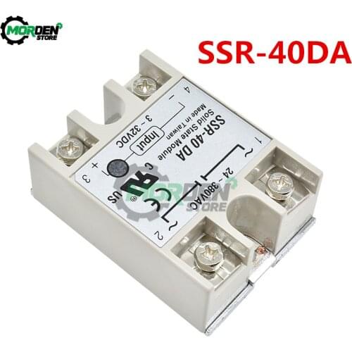 SSR-40DA Solid State Relay Inpute 3-32V DC TO 24-380V AC Outpute DC-AC Relay Converter SSR 40DA