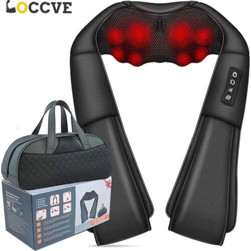 U Shape Electrical Shiatsu Back Neck Shoulder Body Massager Infrared Heated 4D Kneading Car/Home Massage Shawl