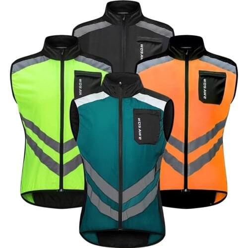 Mountain Road Riding Running Windbreaker Jacket Vest Super Light Reflective Splash Proof Short Sleeve Top reflective clothing