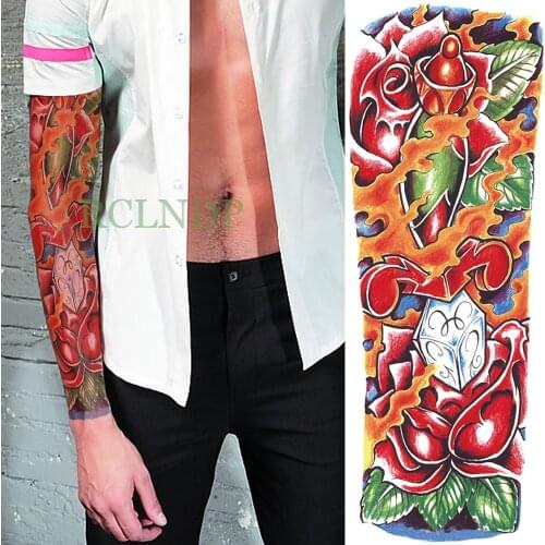 Waterproof Temporary Tattoo Sticker flower large size full arm tatto flash tatoo fake tattoos sleeve for men women male