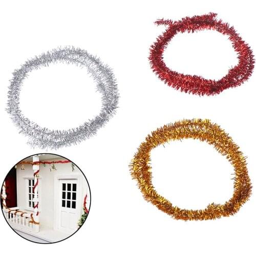 1:12 Dollhouse Miniature DIY Dollhouse Decorative 1 String Of Colorful Stripes for Doll House Christmas Decor