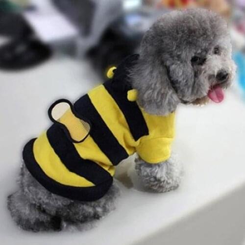 1Pcs Pet Clothes Cute Bees Dog Cat Clothes Soft Fleece Teddy Poodle Dog Clothing Pet Product Supplies Accessories