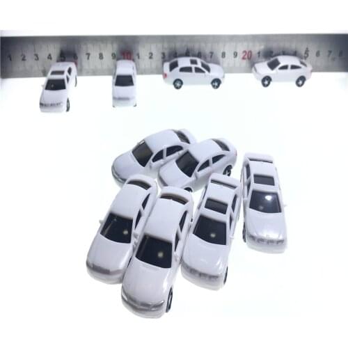 10Pcs/lot 1:100 Scale Model Miniature White Car For Architecture Plastic Building Model Kits Toy