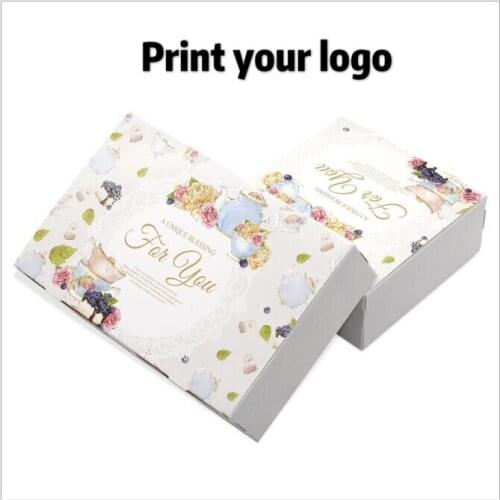 10 pcs Gift Box Flower Kraft Paper Cake Box Party Birthday Paper Gift Packaging Maccaron Floral Cupcake Boxes Vintage Wedding