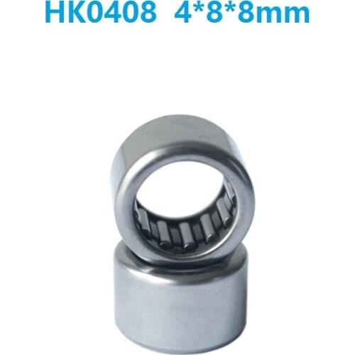 100pcs/lot HK0408 HK040808 Drawn Cup Type Needle Roller Bearing 4x8x8 mm Miniature free shipping good quality