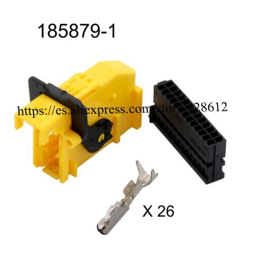 185879-1 free shipping 1SET female wire connector 26 pin ECU connector terminal Plugs socket Fuse box Wire harness Soft Jacket