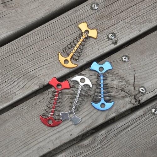 4 Pcs Spiral Shaped Spring Octopus Deck Peg Fish Bone Floor Nail Plank Road Deck Anchor Nail Rope Buckle Tent Accessories