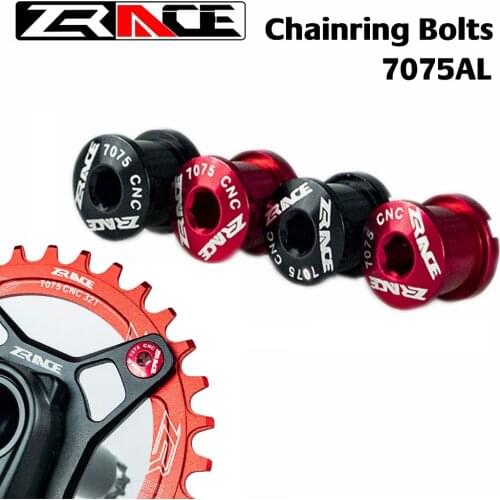 4pcs ZRACE Chainring Bolts High strength for MTB, 7075 Aluminium Crank Arm Bolt Extended Screws,CNC Crankset Bolts Mountain Bike