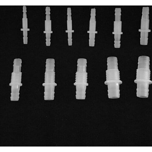 1Pcs M6-M16 Thread To 3mm-12mm Plastic Straight Connectors With Hex Nuts