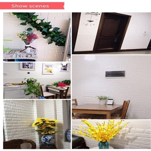 70*77 3D Brick Wall Stickers DIY Self Adhensive Decor Foam Waterproof Wall Covering Wallpaper For TV Background Kids Living Room