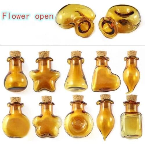 8/10/15/20/30pcs Lace Openning Cork Stopper Small Glass Bottle Tiny Glass Jars Decor Wish Glass Jars Wed Holiday Mini Containers