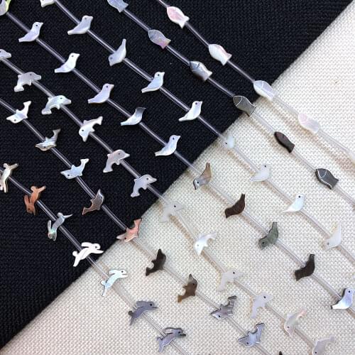 Natural Sea Shell Animal-shaped Beads White Mother-of-pearl Kitten Pendant for Jewelry Making DIY Necklace Bracelet Earrings