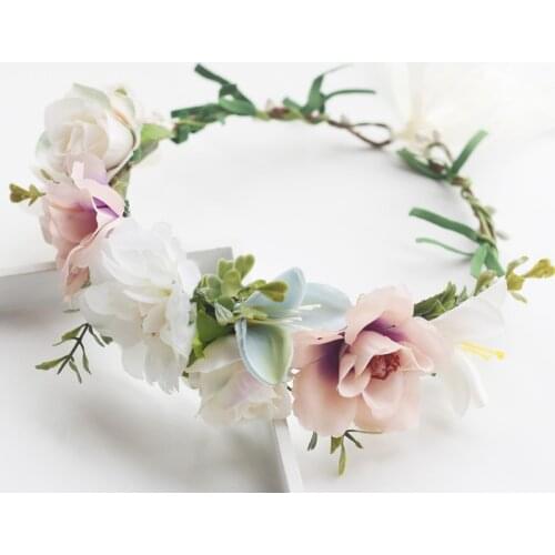 CC 100% Handmade Wreath Crown Tiara Hairband Wedding Hair Accessories For Bridal Bridesmaids Girls Seaside Fine Romantic at04