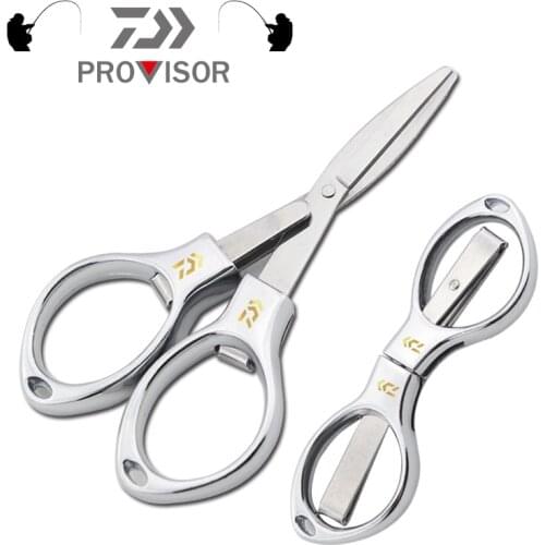 Daiwa Mens Outdoor Fishing Stainless Steel Folding Scissors for Cutting Fishing Line Travel Multi-function Scissors