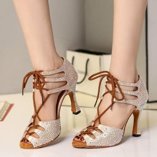 Women Shoes Latin Dance Shoes Waltz Party Square Jazz Shoes Ladies Ballroom Dance Sneakers Suede Outsole IDancing