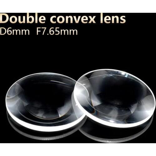 Double convex lenses magnifier Physical optics lens eyepiece telescope DIY projector Optical experiment D6mm F7.65mm