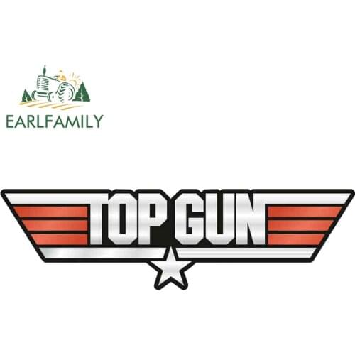 EARLFAMILY 13cm x 4.4cm for TOP GUN Car Stickers Funny Waterproof Vinyl Auto Decals ATV RV Fashion Bumper Laptop Car Wrap
