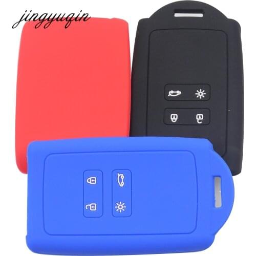Jingyuqin 30pcs/lot Silicone Car Key Cover Set for Renault Koleos Kadjar 2016-2017 Remote Key Holder Protector Case