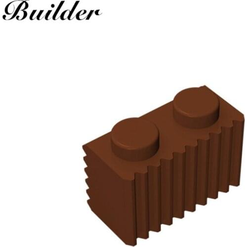 Building Blocks Parts 2877 1x2 Fluted Brick 10pcs Compatible Major Brand DIY Assembles Particles Education Toys for Children