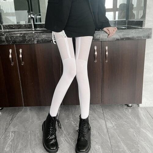 Beauty Leg Pantyhose Sexy Silk Stockings Womens Ultra-thin Thigh High Panty Hose Maiden Harajuku Style Costumes Gothic Tights