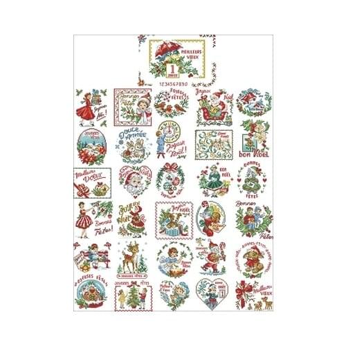 LBP-Christmas Greeting Needlework,For Embroidery,DIY 14CT Unprinted Arts Cross stitch kits Set Cross-Stitching Home Decor