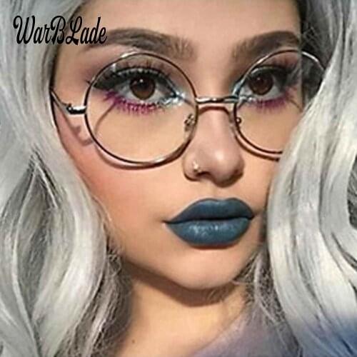 2018 Hot Sell Round Glasses Men Womens Sun Glasses Metal Frame Eyewear vintage Female Optics Eyeglasses Clear Lens Transparent