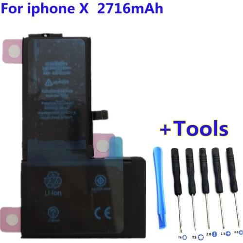 Li-ion Phone High Quality Capacity Battery For iPhone X 2716mAh XR XS XS Max Rechargeable Phone Battery 616-00346