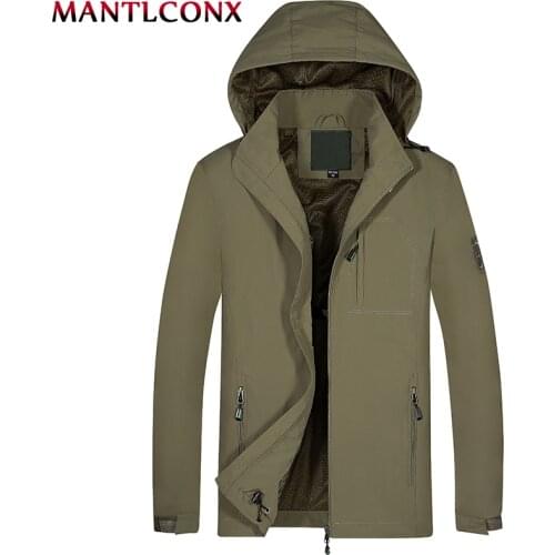 MANTLCONX Plus 6XL 7XL Outdoor Thin Jacket Men Casual Overcoat Army Military Jacket Mens Summer Breathable Hooded Jacket Men