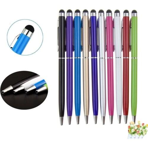 2 in 1 Mini for Laptop Built-in Ballpoint Pen Metal Capacitive Touch Pen Stylus Screen For Phone Tablet