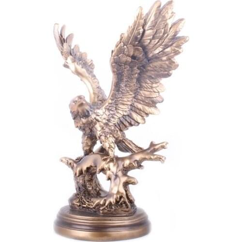 Minimalist Antique Copper Eagle Sculpture Statue Home Decoration Furnishings Resin Retro Ornament Living Room Display Decoration