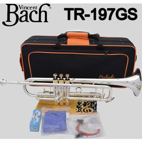 Music Fancier Club Bb Trumpet TR-197GS Silver Plated Gold Keys Music Instruments Profesional Trumpets 197GS With Case Mouthpiece