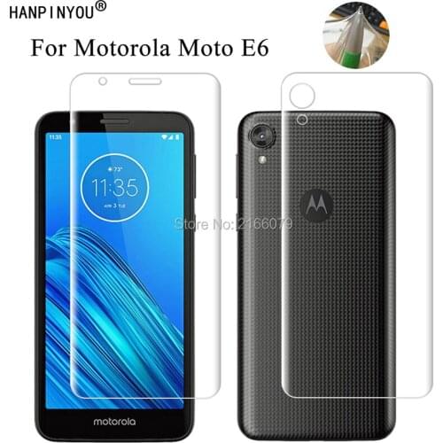 For Motorola Moto E6 5.45" Soft TPU Front Back Rear Full Cover Screen Protector Transparent Protective Film + Tools (Not Glass)