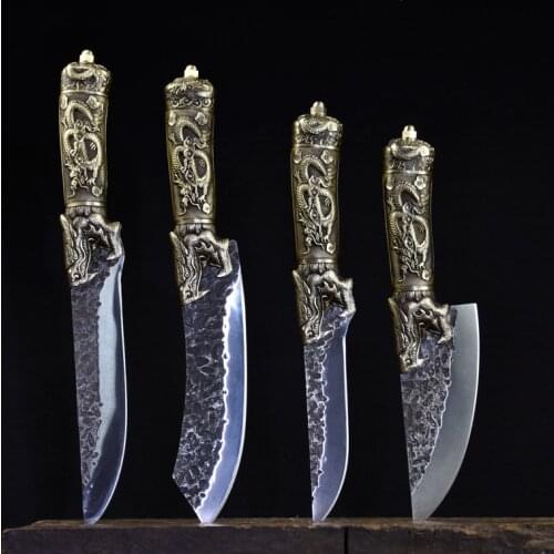 Kitchen Knives Set Professional Chef Cleaver Slicing Knife China Famous Hand Forging Technology bBeautiful Handle Free Cover