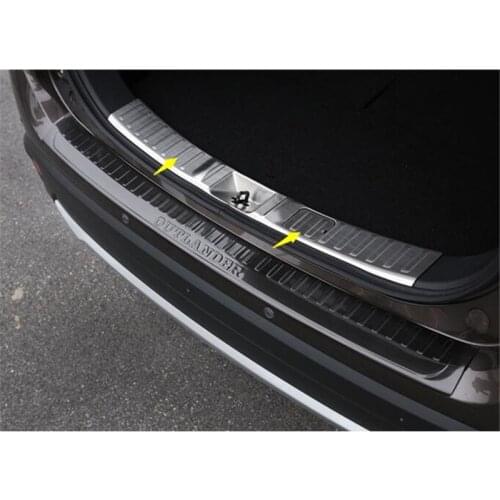 Stainless Steel internal Rear Bumper Protector Sill Trunk Tread Plate Trim For Mitsubishi Outlander Samurai 2013 -2018