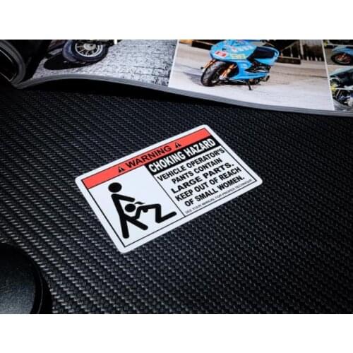 Warning choking hazard stickers funny words motocross reflective car sticker vinyl motorcyle for vespa Piaggio